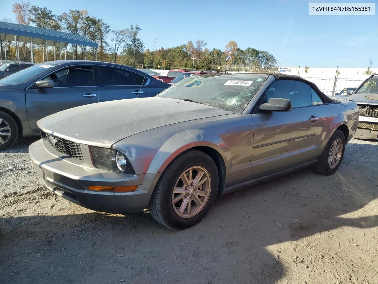 2008 Ford Mustang VIN: 1ZVHT84N785155381 Lot: 77650514