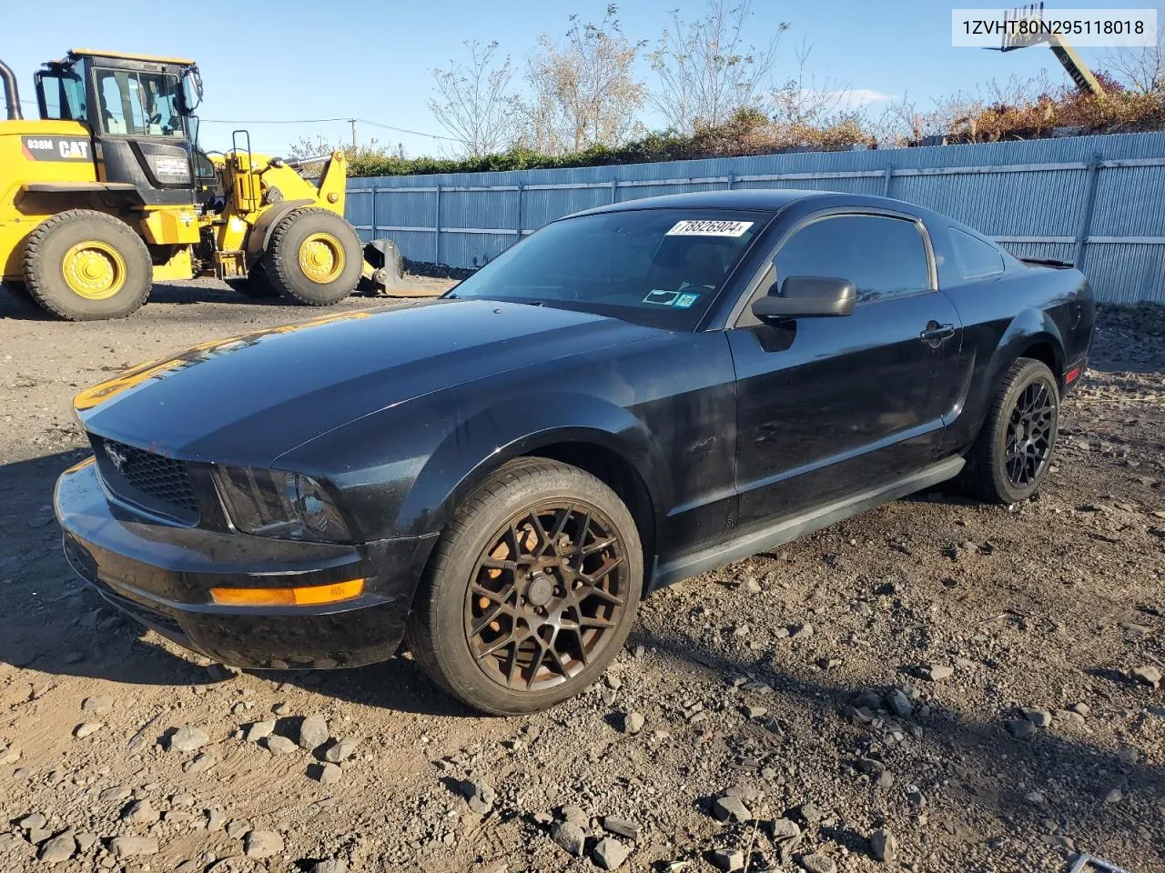 2009 Ford Mustang VIN: 1ZVHT80N295118018 Lot: 78826904