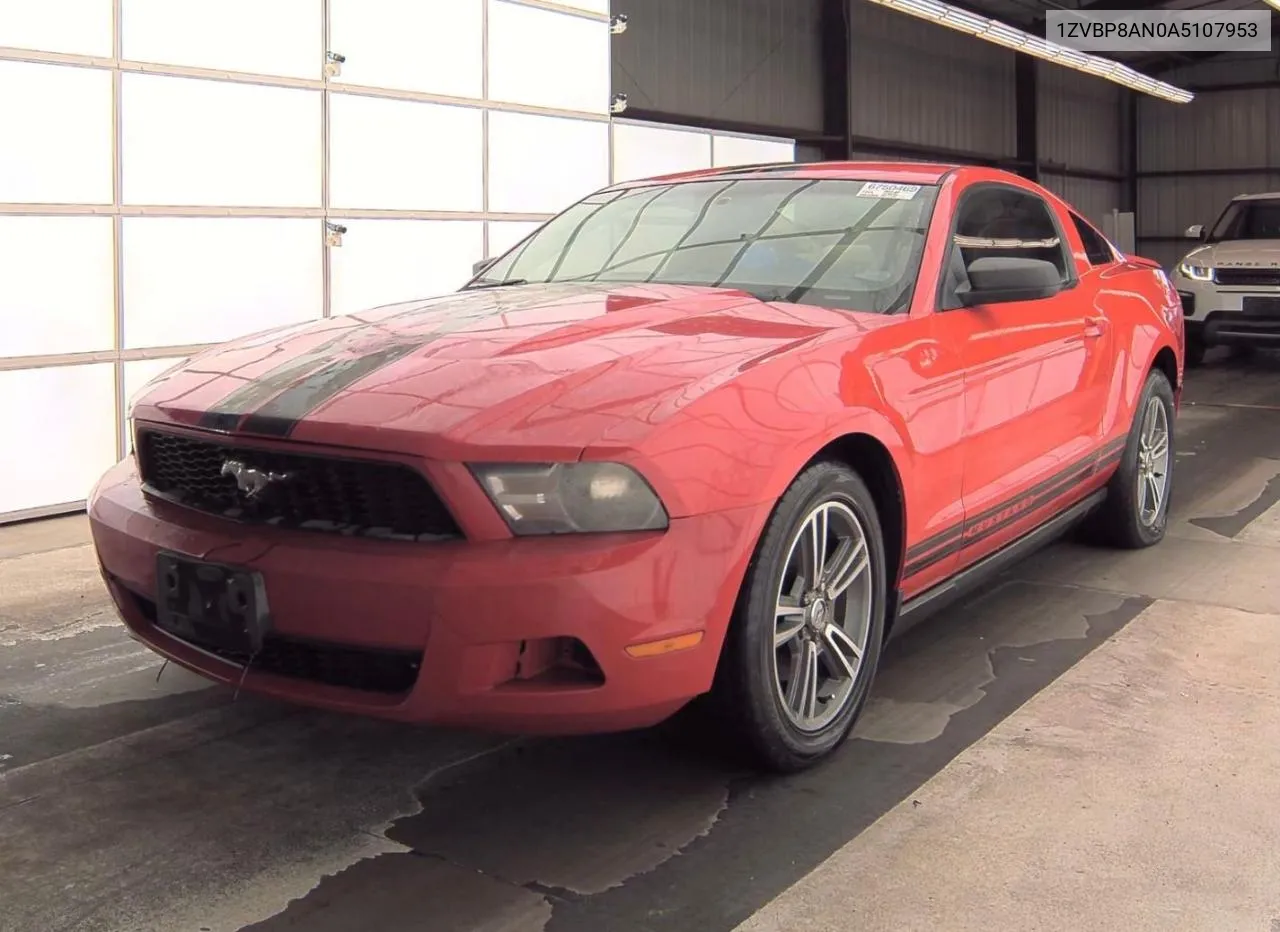 2010 Ford Mustang VIN: 1ZVBP8AN0A5107953 Lot: 72288754