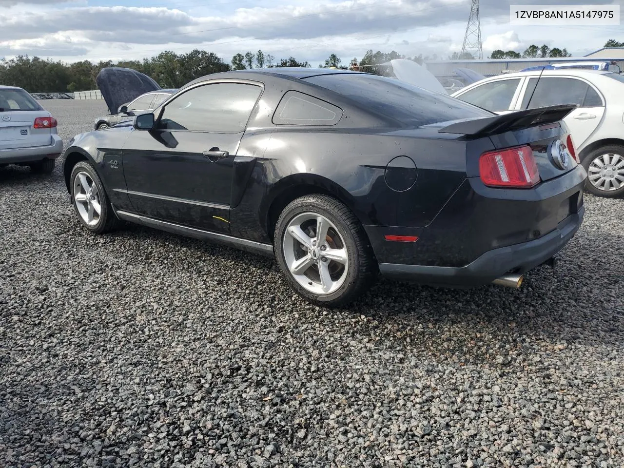 2010 Ford Mustang VIN: 1ZVBP8AN1A5147975 Lot: 76624974