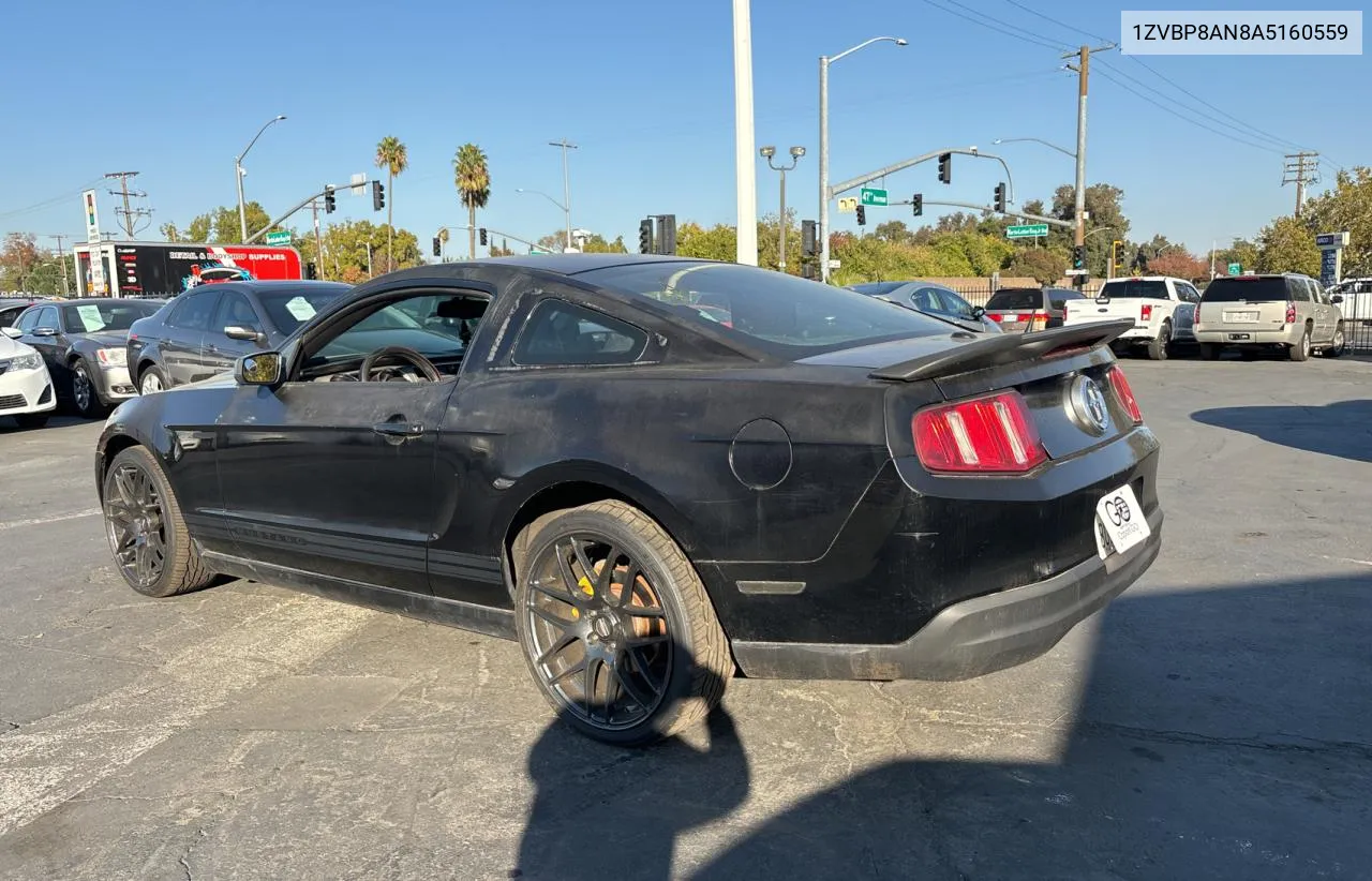 2010 Ford Mustang VIN: 1ZVBP8AN8A5160559 Lot: 80342584