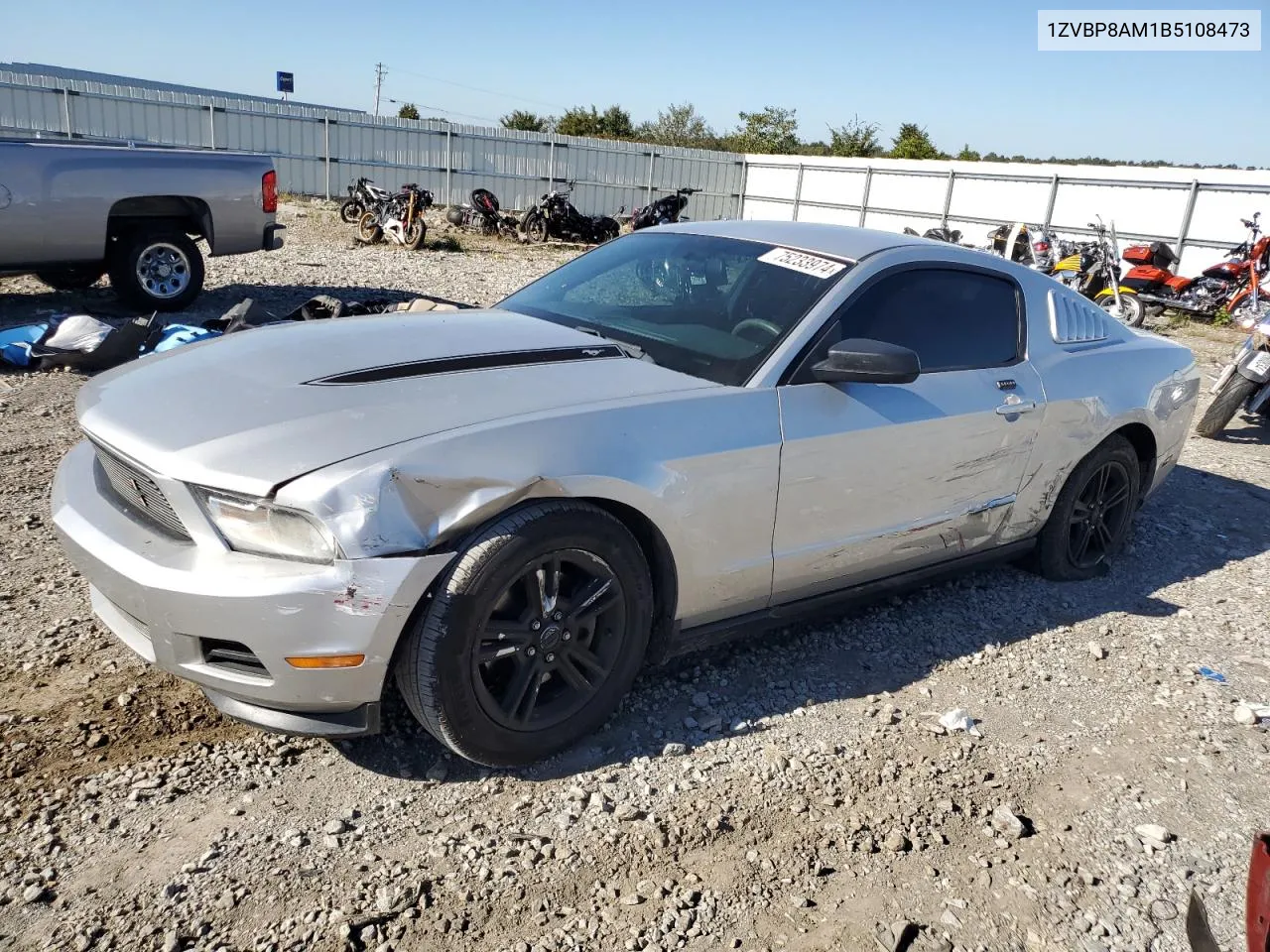 2011 Ford Mustang VIN: 1ZVBP8AM1B5108473 Lot: 75233974