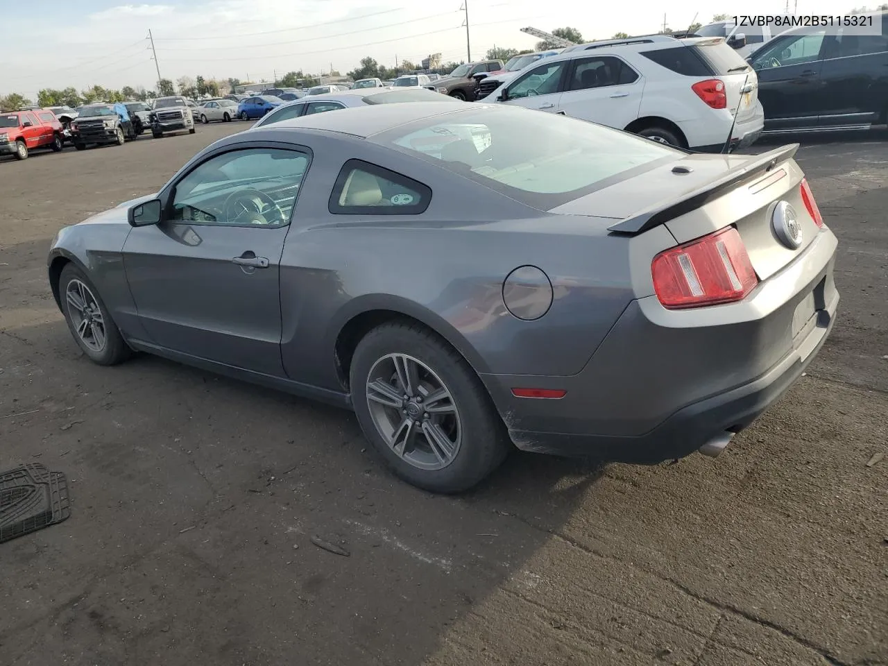 2011 Ford Mustang VIN: 1ZVBP8AM2B5115321 Lot: 75668974