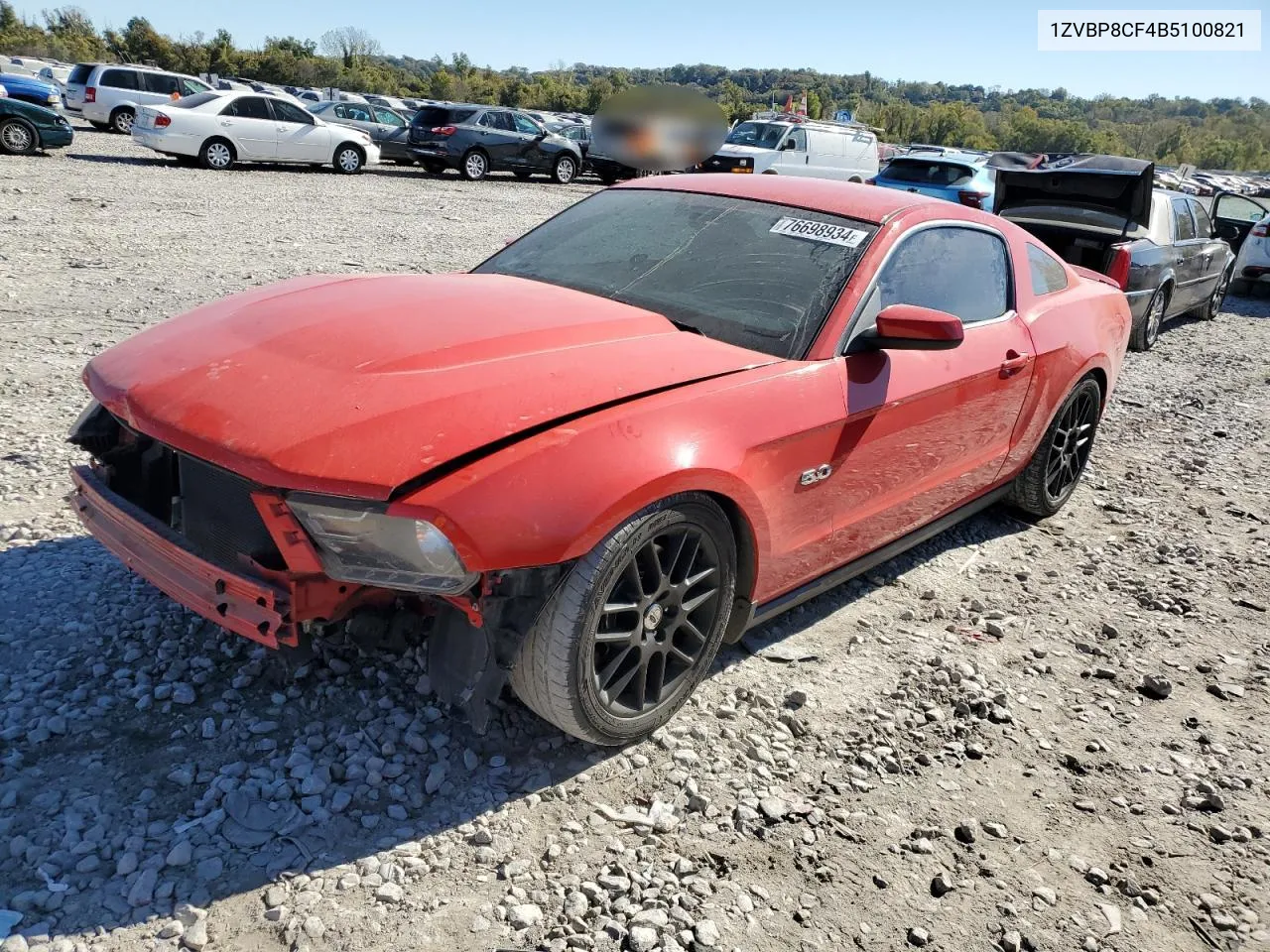 2011 Ford Mustang Gt VIN: 1ZVBP8CF4B5100821 Lot: 76698934