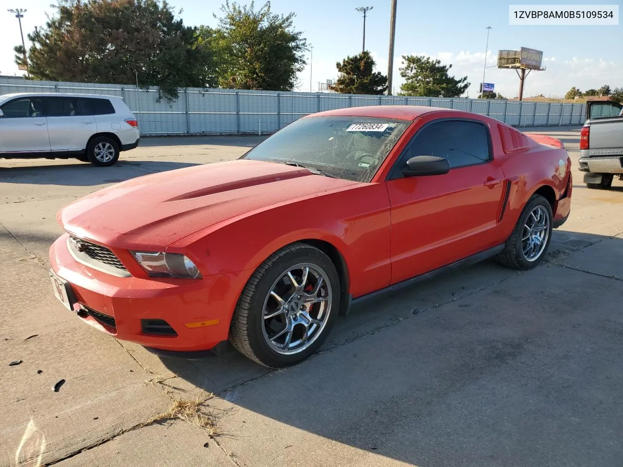 2011 Ford Mustang VIN: 1ZVBP8AM0B5109534 Lot: 77260834