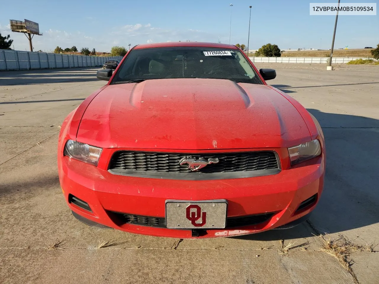 2011 Ford Mustang VIN: 1ZVBP8AM0B5109534 Lot: 77260834