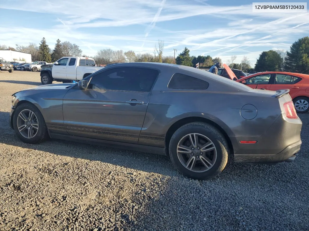 2011 Ford Mustang VIN: 1ZVBP8AM5B5120433 Lot: 80210684