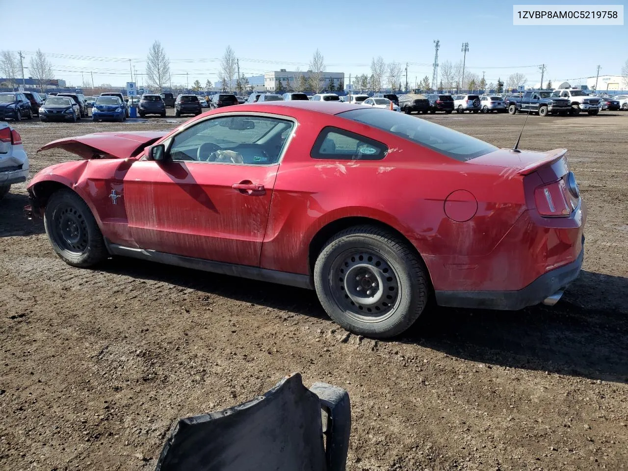 2012 Ford Mustang VIN: 1ZVBP8AM0C5219758 Lot: 49881114