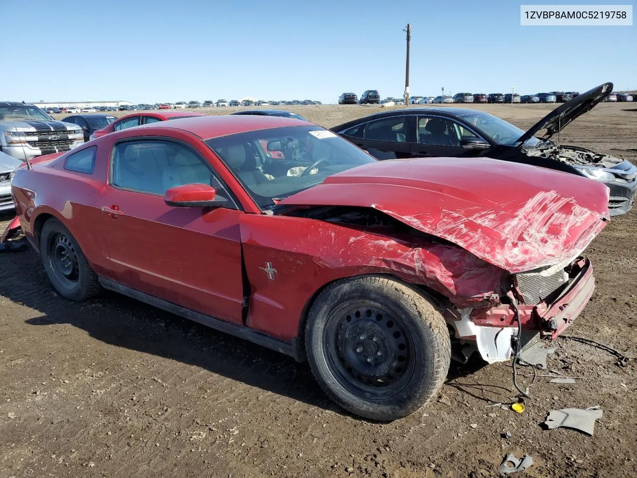 2012 Ford Mustang VIN: 1ZVBP8AM0C5219758 Lot: 49881114