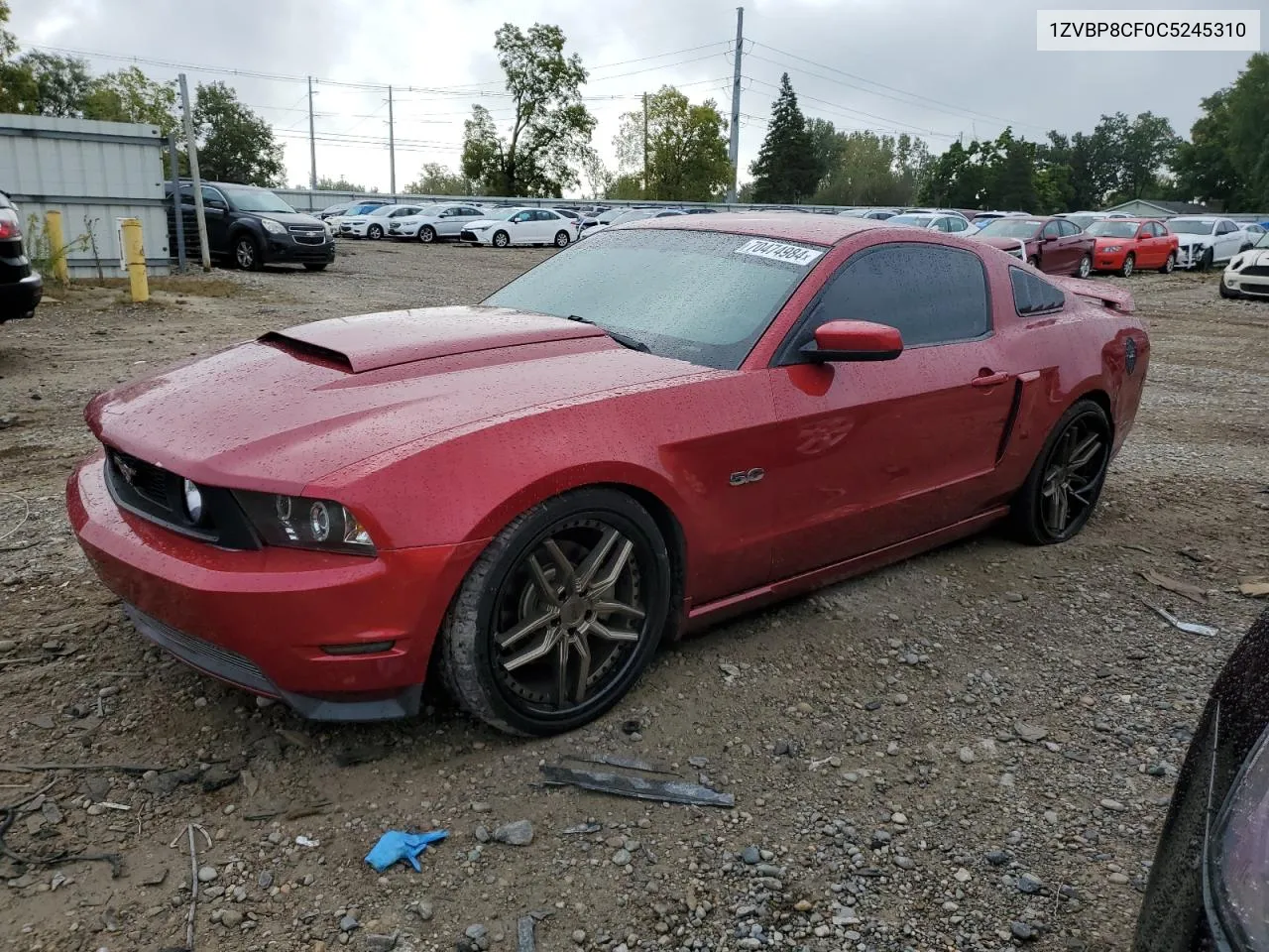 2012 Ford Mustang Gt VIN: 1ZVBP8CF0C5245310 Lot: 70474984