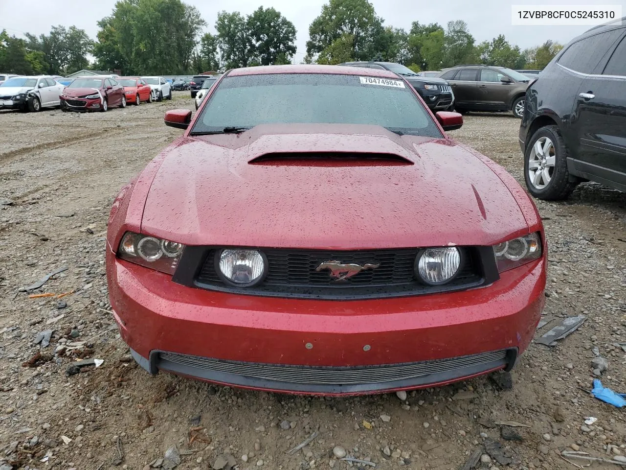 2012 Ford Mustang Gt VIN: 1ZVBP8CF0C5245310 Lot: 70474984