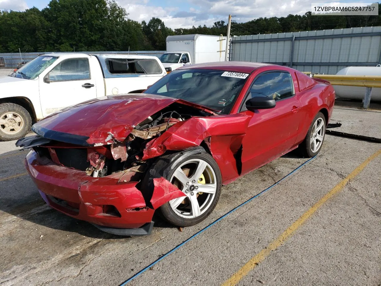 2012 Ford Mustang VIN: 1ZVBP8AM6C5247757 Lot: 73575894