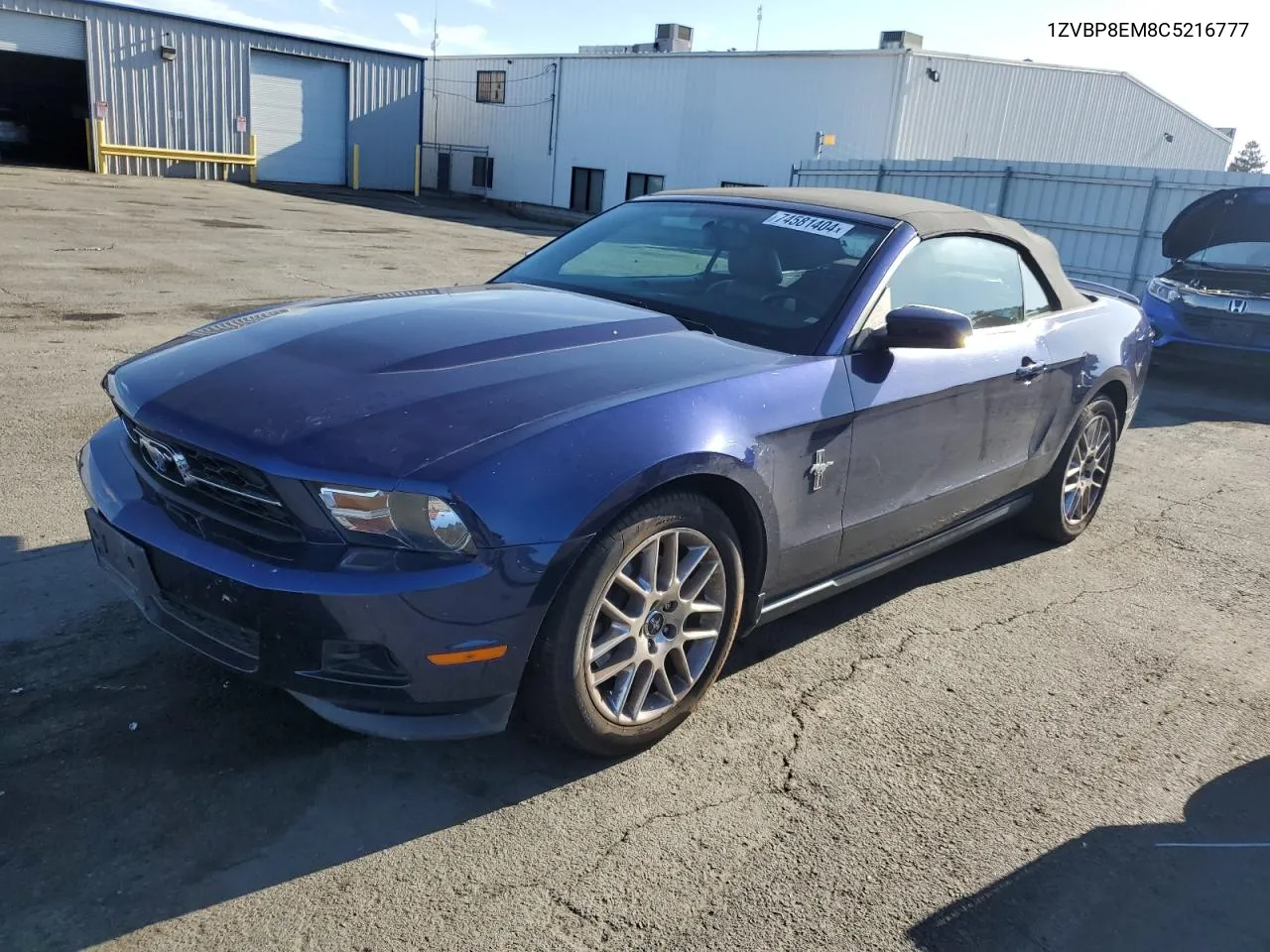 2012 Ford Mustang VIN: 1ZVBP8EM8C5216777 Lot: 74581404