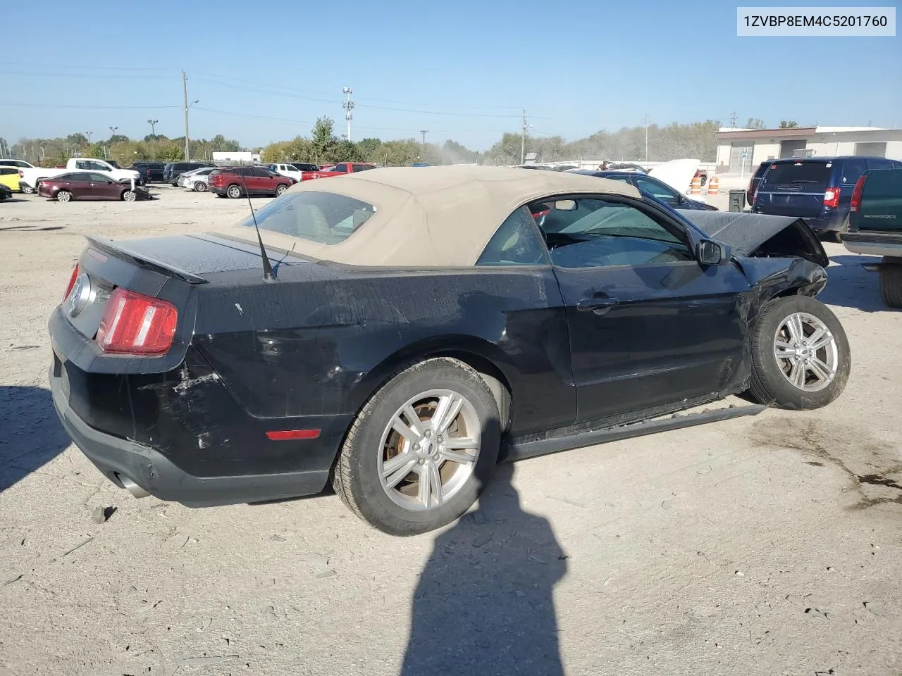 2012 Ford Mustang VIN: 1ZVBP8EM4C5201760 Lot: 75244184