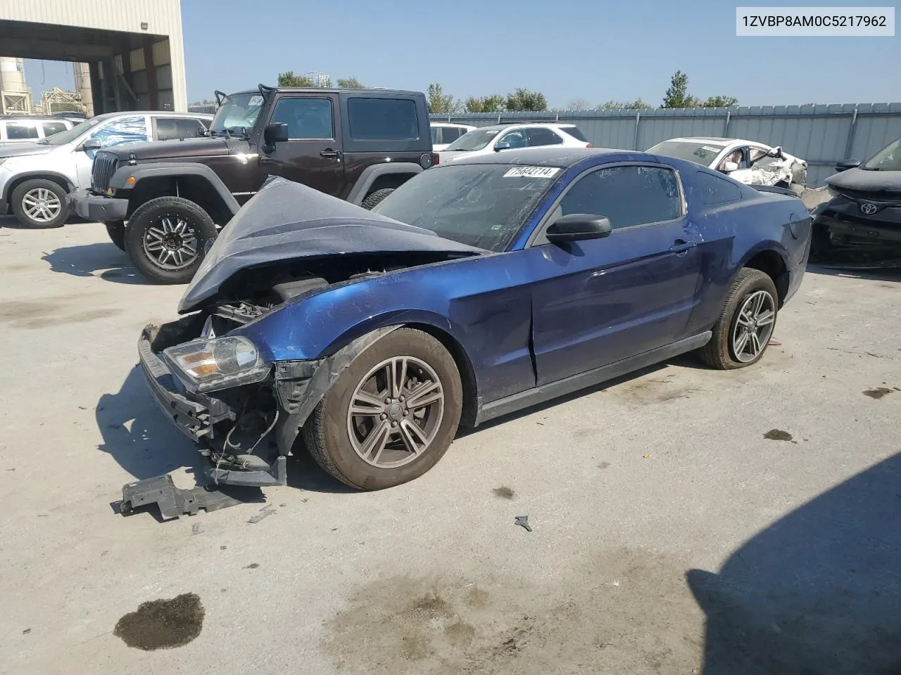 2012 Ford Mustang VIN: 1ZVBP8AM0C5217962 Lot: 75642714