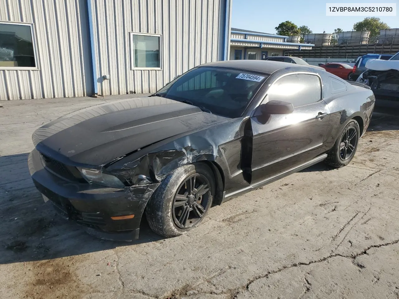 2012 Ford Mustang VIN: 1ZVBP8AM3C5210780 Lot: 75704594