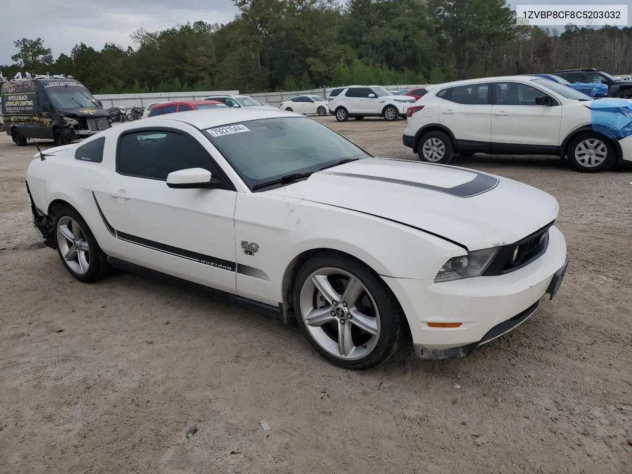 2012 Ford Mustang Gt VIN: 1ZVBP8CF8C5203032 Lot: 79221544