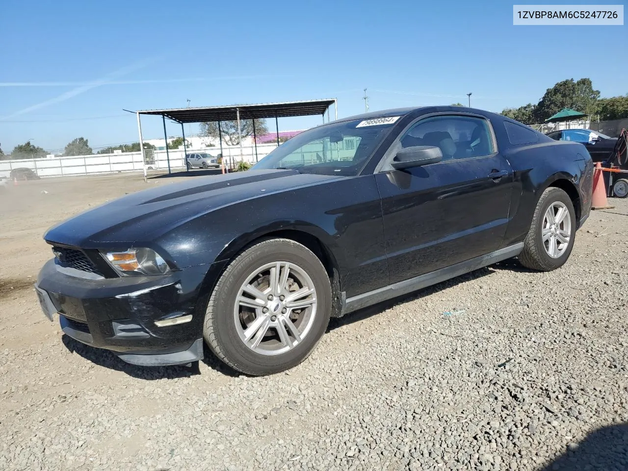 2012 Ford Mustang VIN: 1ZVBP8AM6C5247726 Lot: 79898964