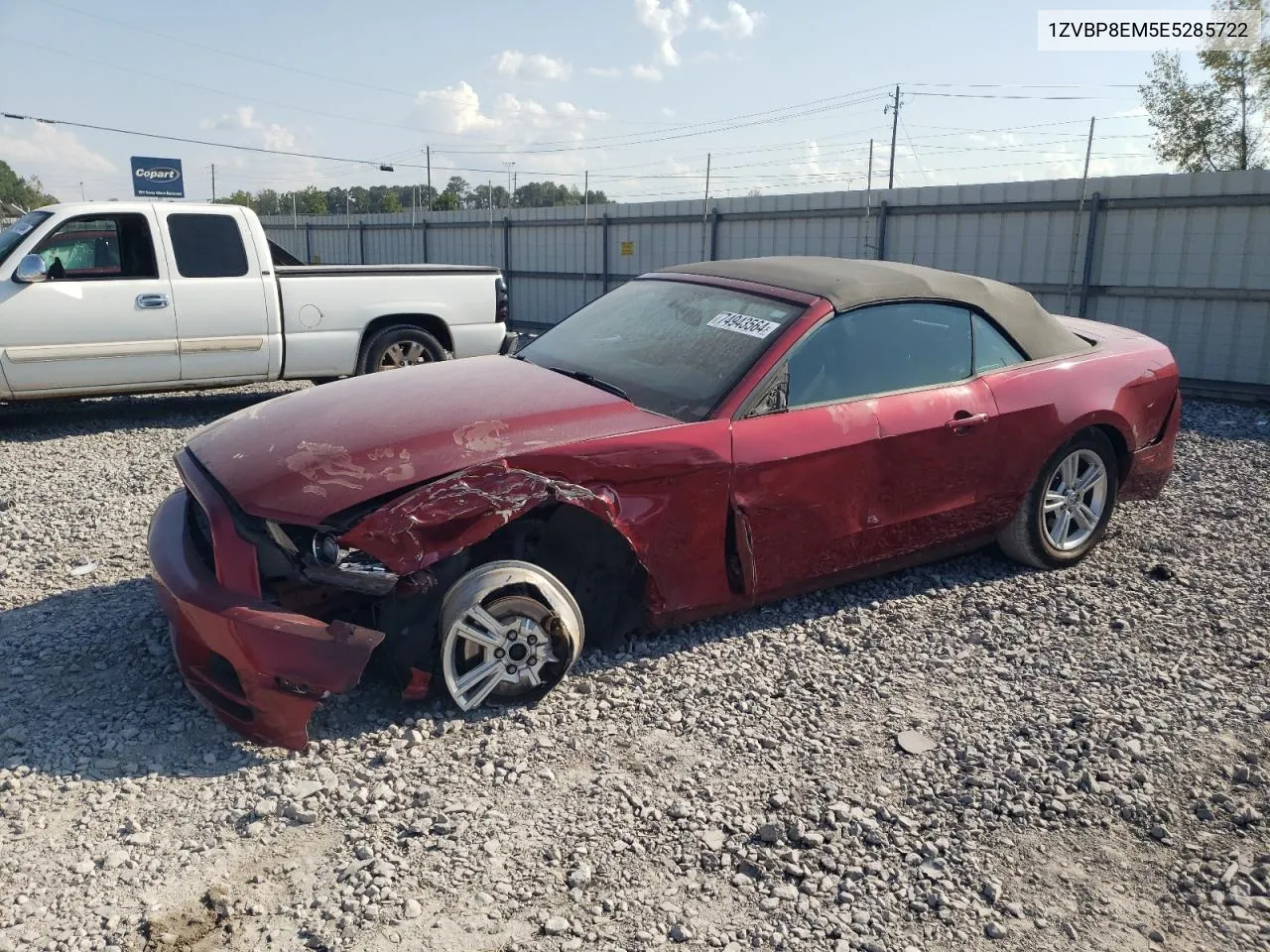 2014 Ford Mustang VIN: 1ZVBP8EM5E5285722 Lot: 74943564