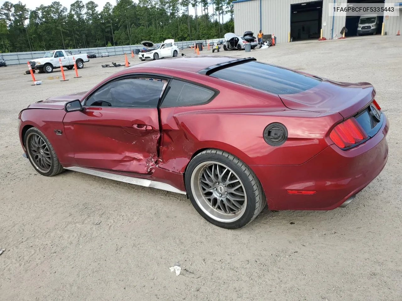 2015 Ford Mustang Gt VIN: 1FA6P8CF0F5335443 Lot: 70796414