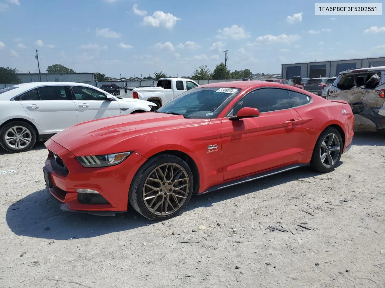 2015 Ford Mustang Gt VIN: 1FA6P8CF3F5302551 Lot: 71989574