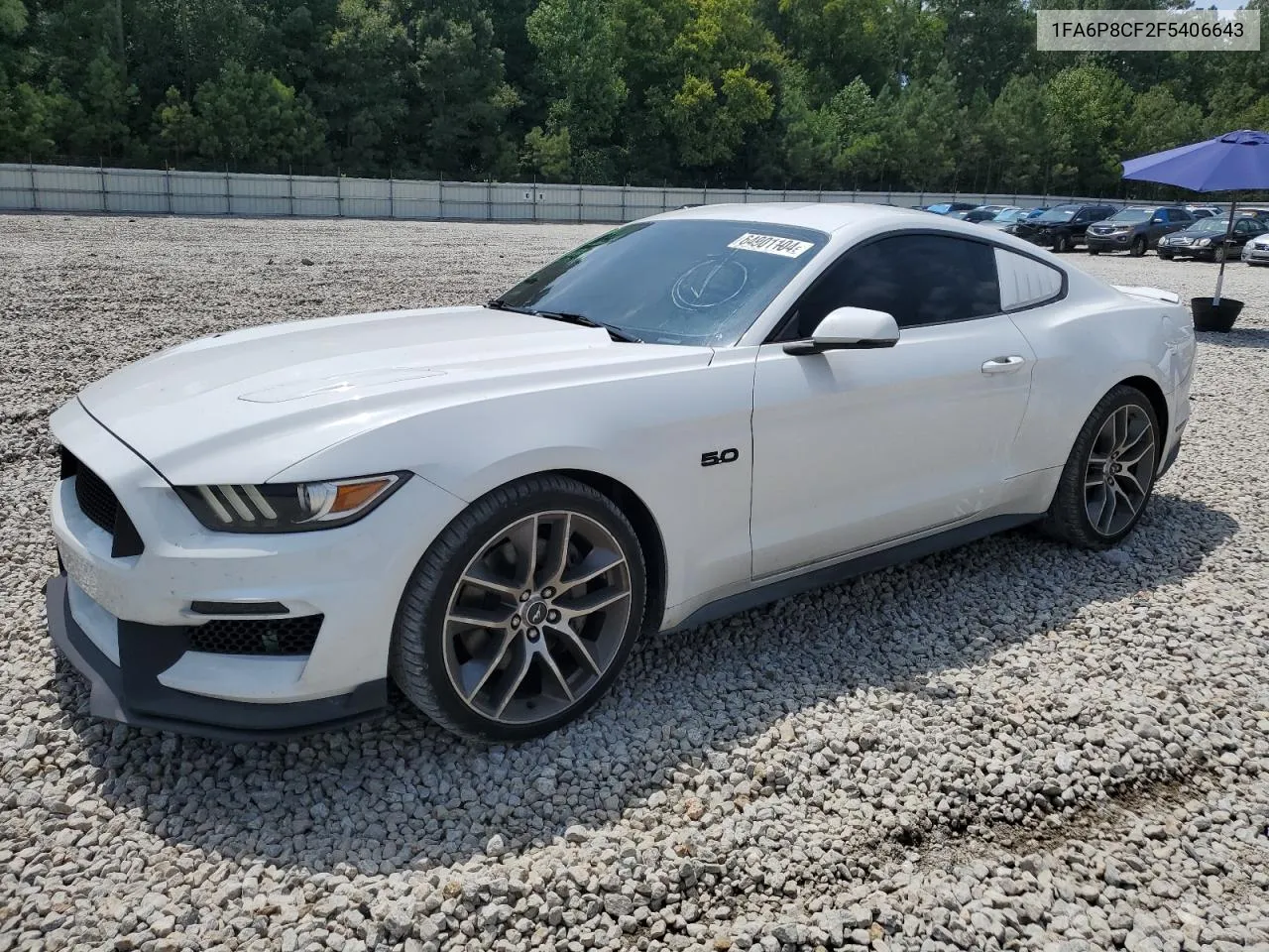 2015 Ford Mustang Gt VIN: 1FA6P8CF2F5406643 Lot: 73703284