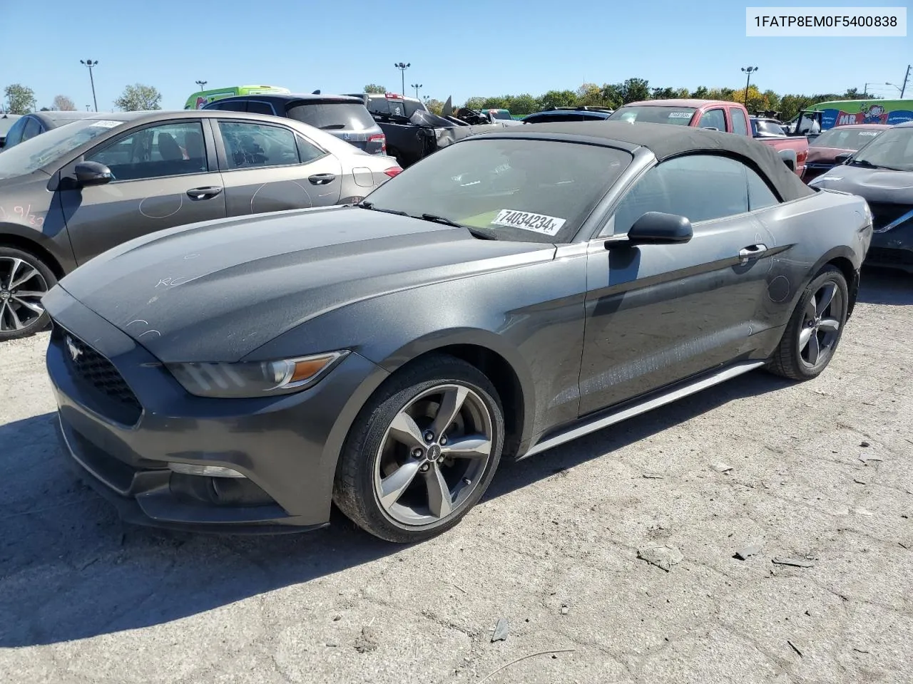 2015 Ford Mustang VIN: 1FATP8EM0F5400838 Lot: 74034234