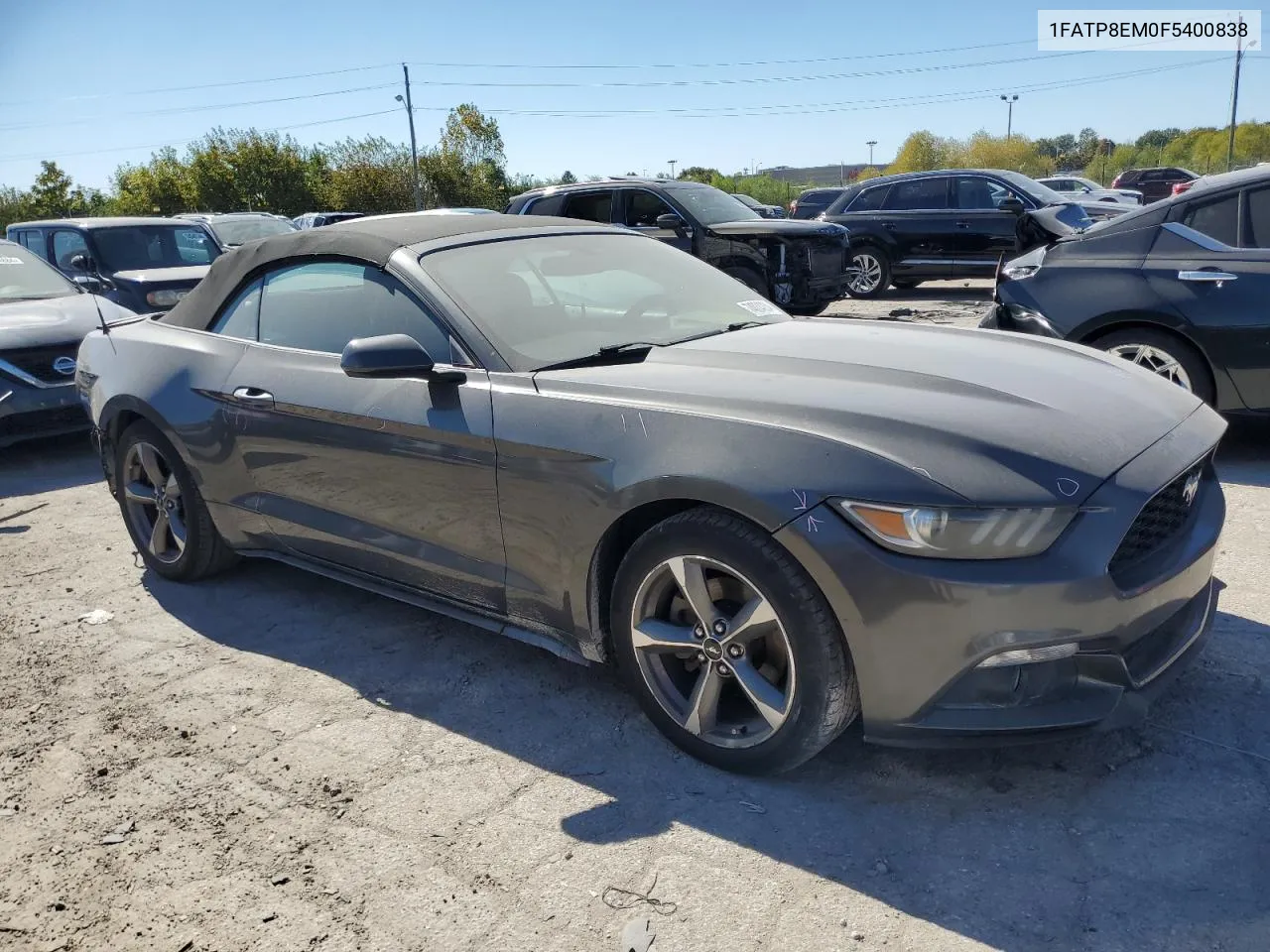 2015 Ford Mustang VIN: 1FATP8EM0F5400838 Lot: 74034234