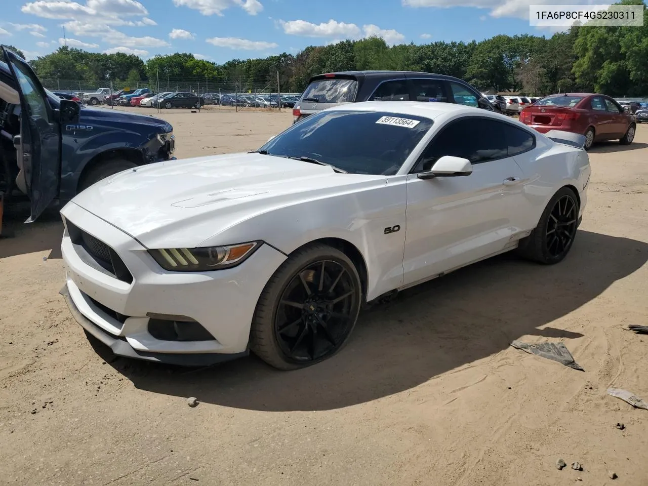 2016 Ford Mustang Gt VIN: 1FA6P8CF4G5230311 Lot: 59113564