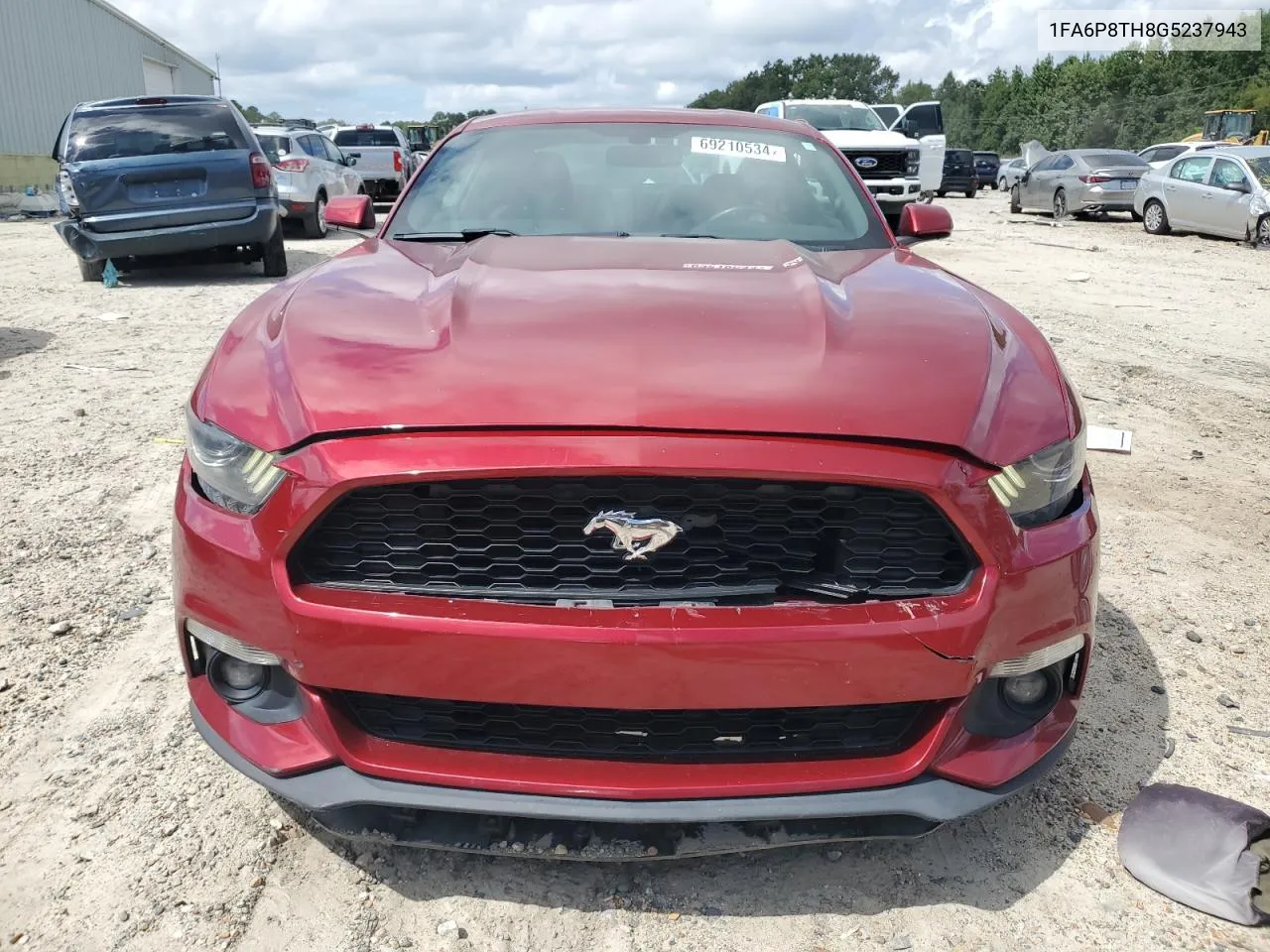 2016 Ford Mustang VIN: 1FA6P8TH8G5237943 Lot: 69210534