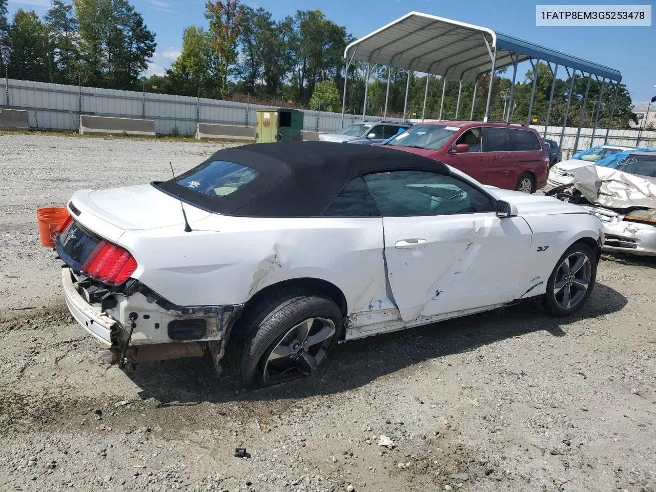 2016 Ford Mustang VIN: 1FATP8EM3G5253478 Lot: 70413454