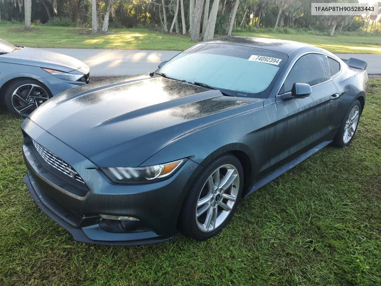 2016 Ford Mustang VIN: 1FA6P8TH9G5283443 Lot: 74092394