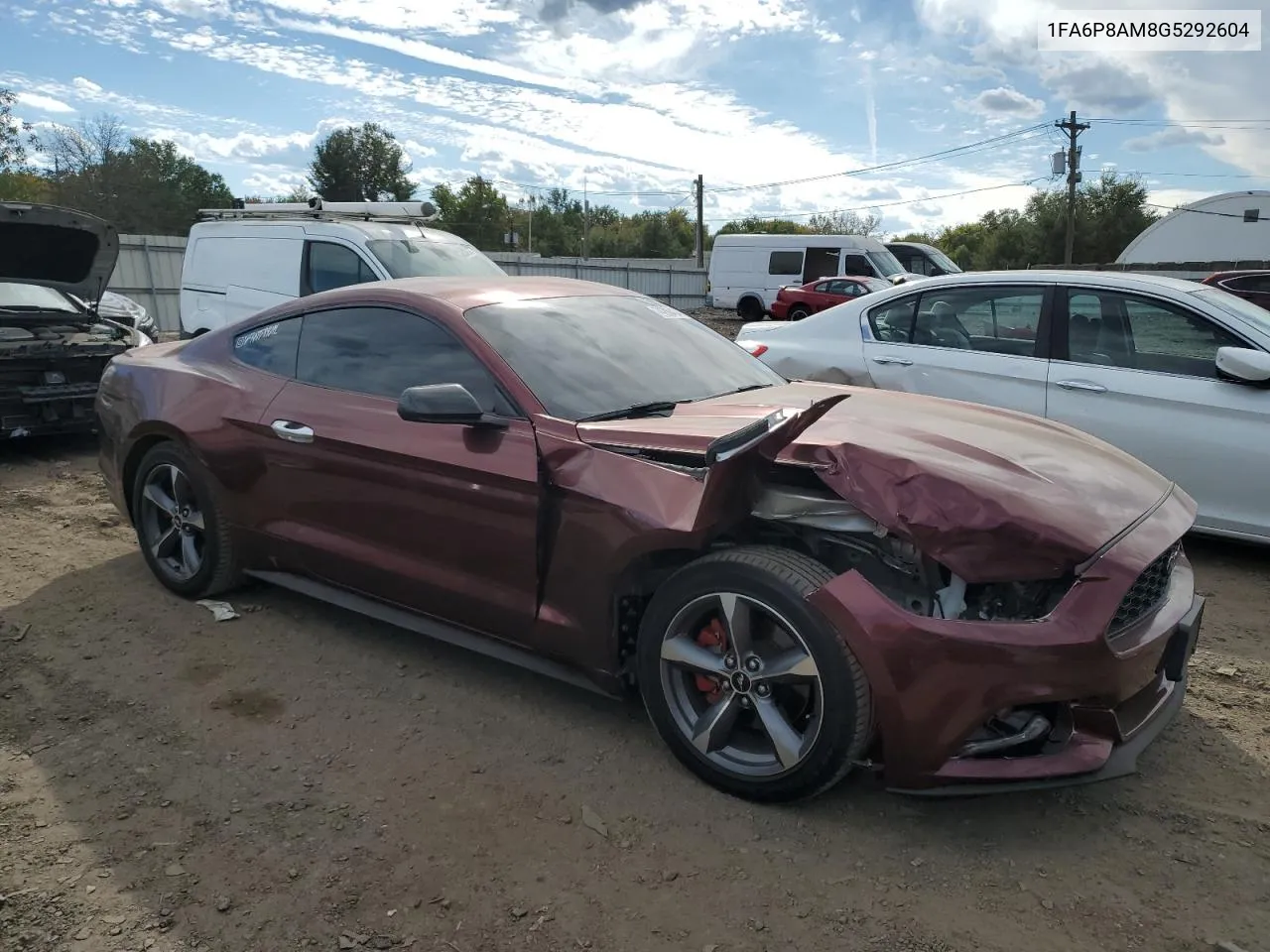 2016 Ford Mustang VIN: 1FA6P8AM8G5292604 Lot: 74288434