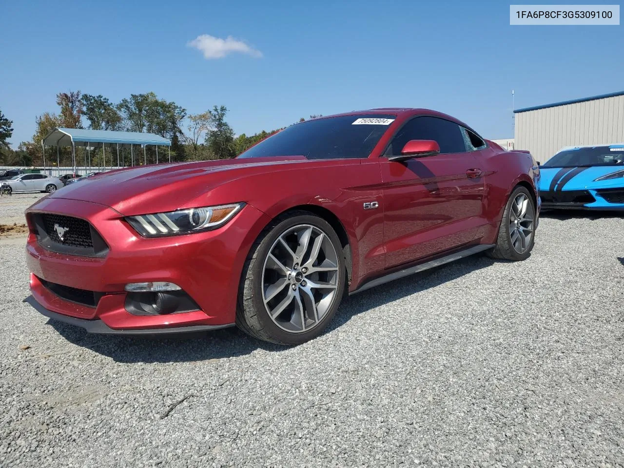 2016 Ford Mustang Gt VIN: 1FA6P8CF3G5309100 Lot: 75092804