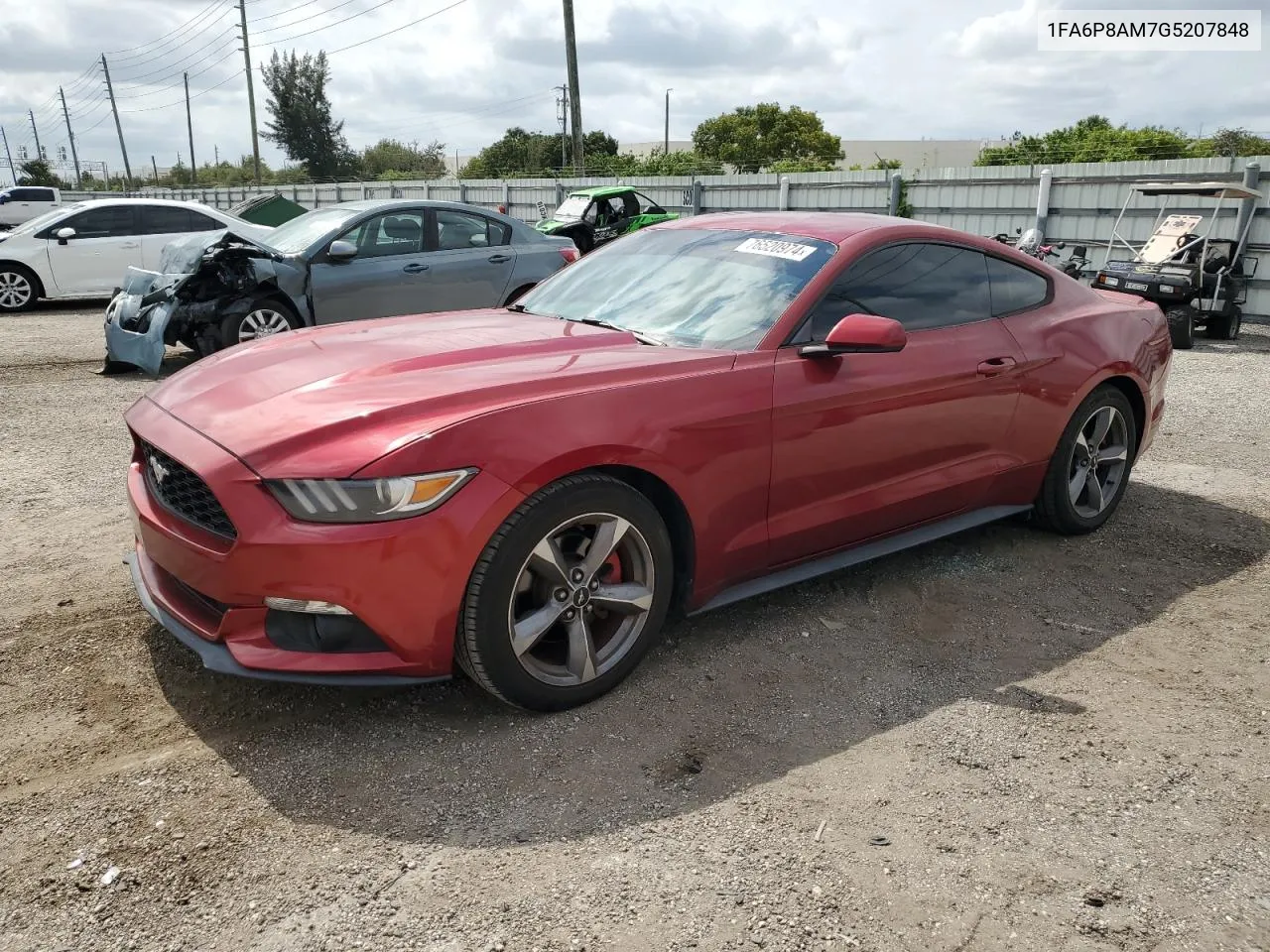 2016 Ford Mustang VIN: 1FA6P8AM7G5207848 Lot: 76520974