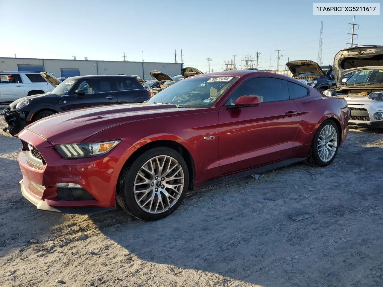 2016 Ford Mustang Gt VIN: 1FA6P8CFXG5211617 Lot: 79672454