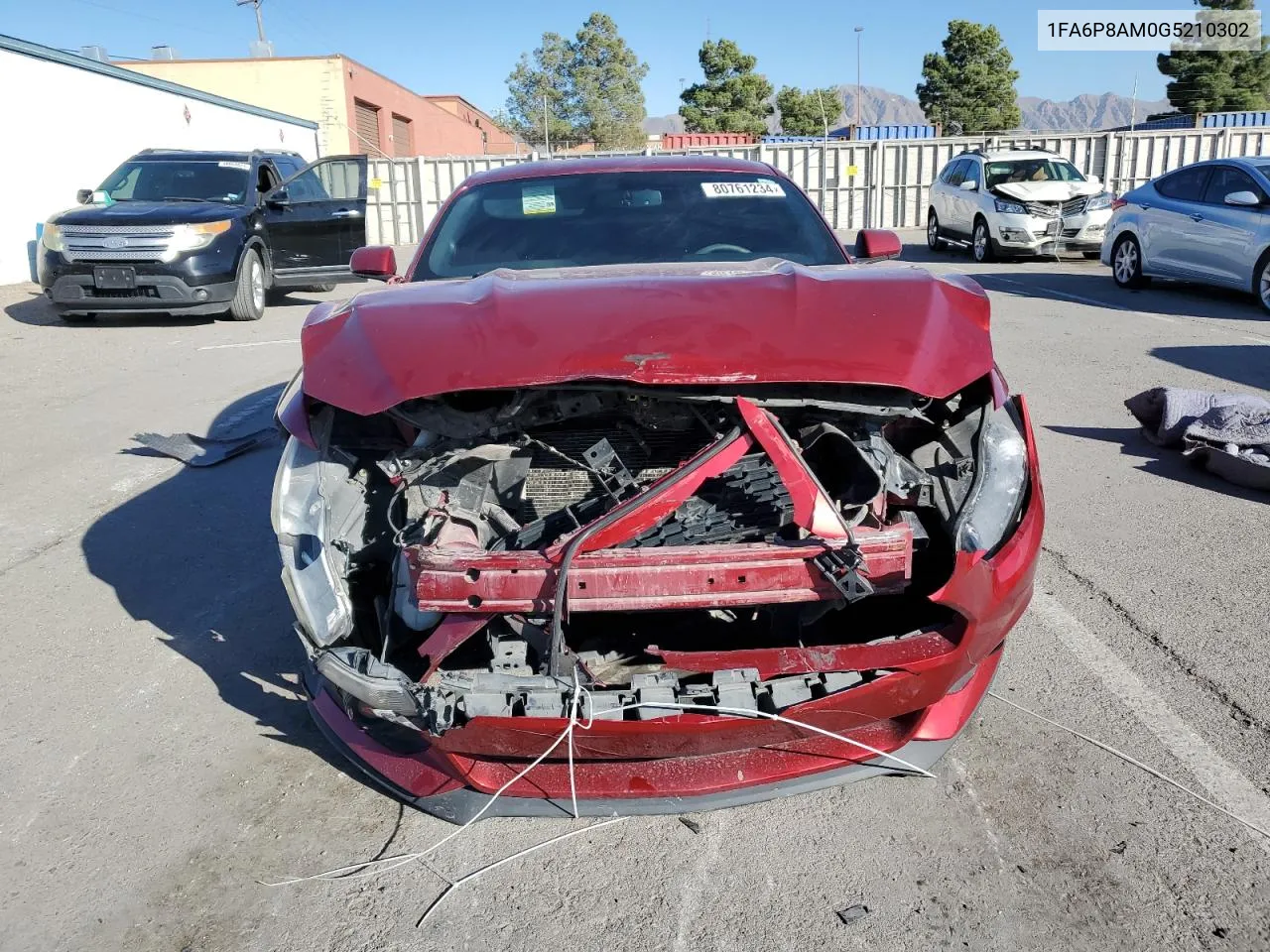 2016 Ford Mustang VIN: 1FA6P8AM0G5210302 Lot: 80761234