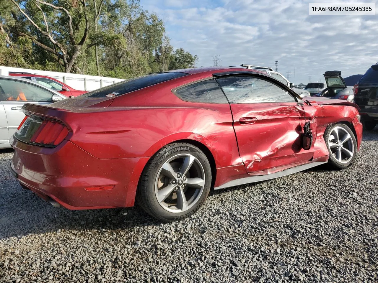 2016 Ford Mustang VIN: 1FA6P8AM7G5245385 Lot: 81076754