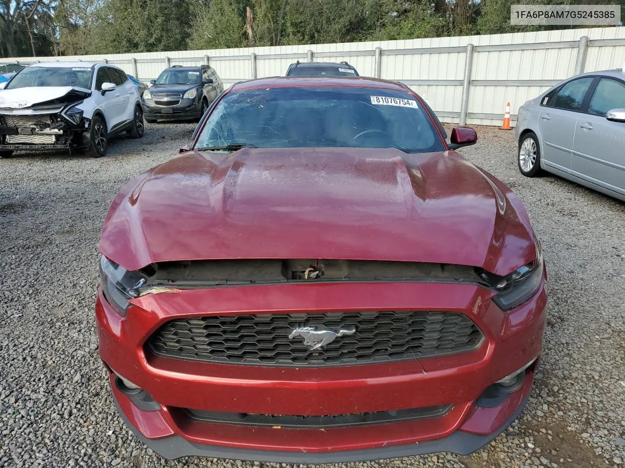 2016 Ford Mustang VIN: 1FA6P8AM7G5245385 Lot: 81076754