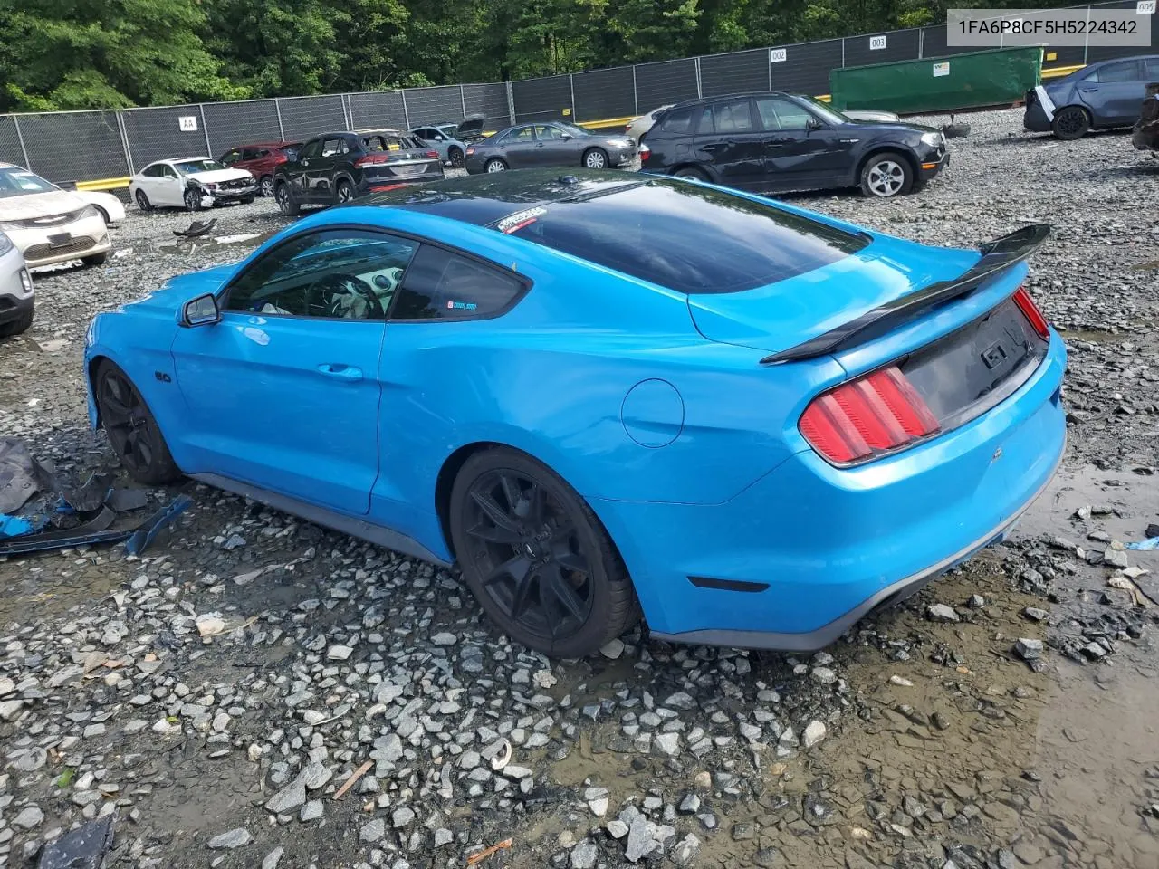 2017 Ford Mustang Gt VIN: 1FA6P8CF5H5224342 Lot: 60752024