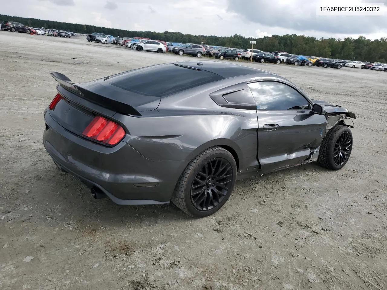 2017 Ford Mustang Gt VIN: 1FA6P8CF2H5240322 Lot: 72228524