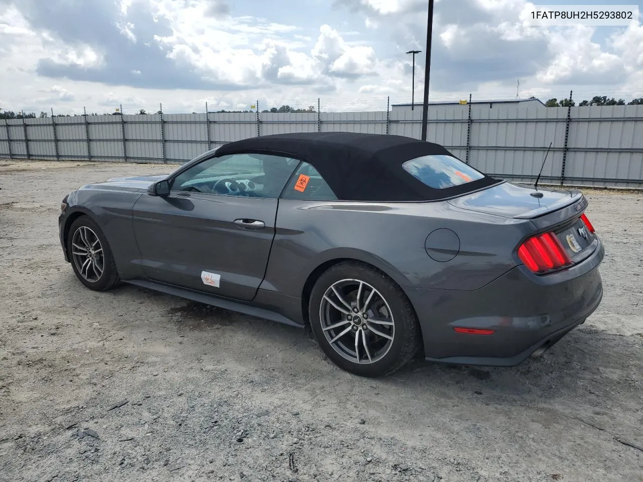 2017 Ford Mustang VIN: 1FATP8UH2H5293802 Lot: 72365834