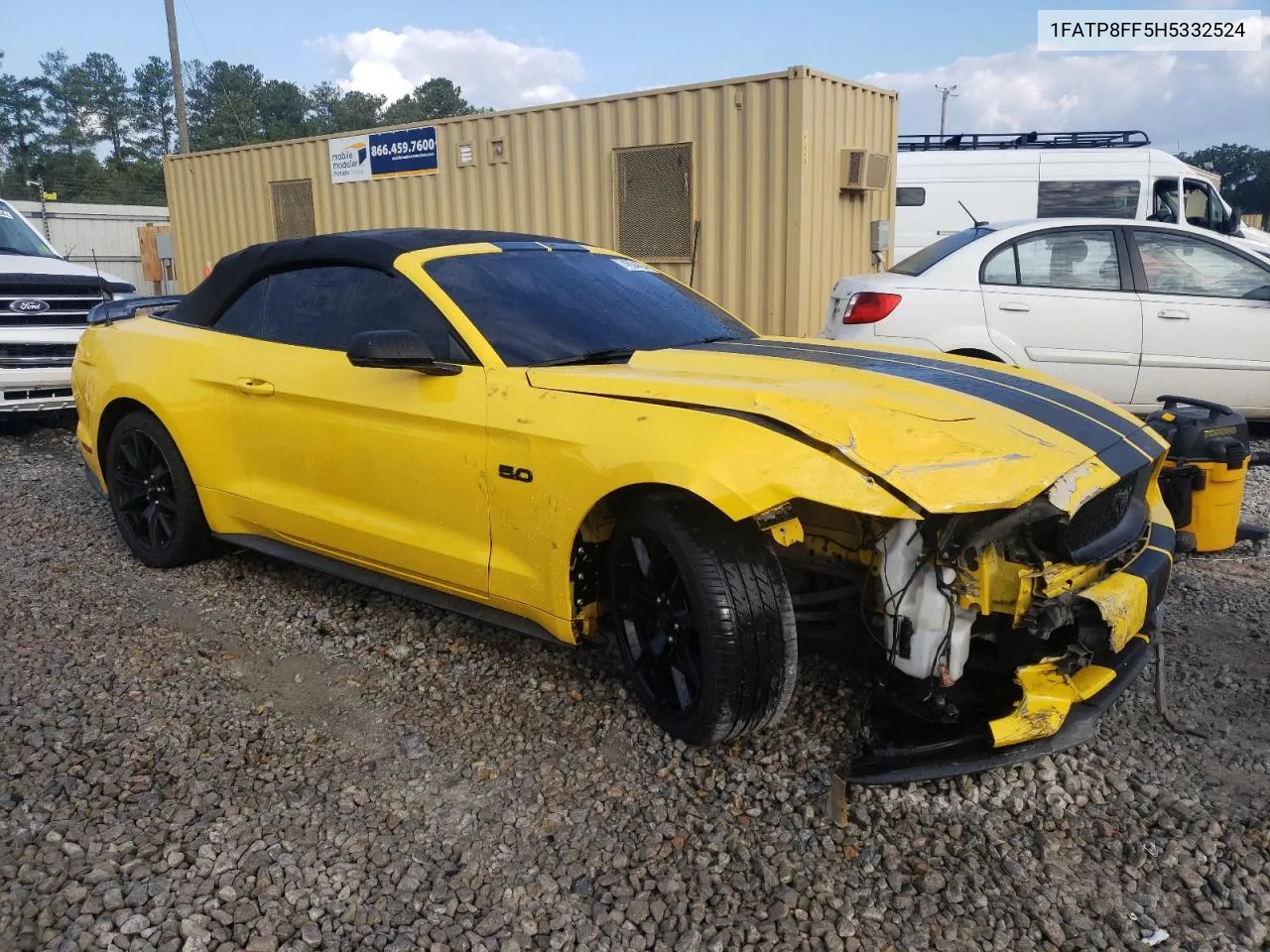 2017 Ford Mustang Gt VIN: 1FATP8FF5H5332524 Lot: 74504404