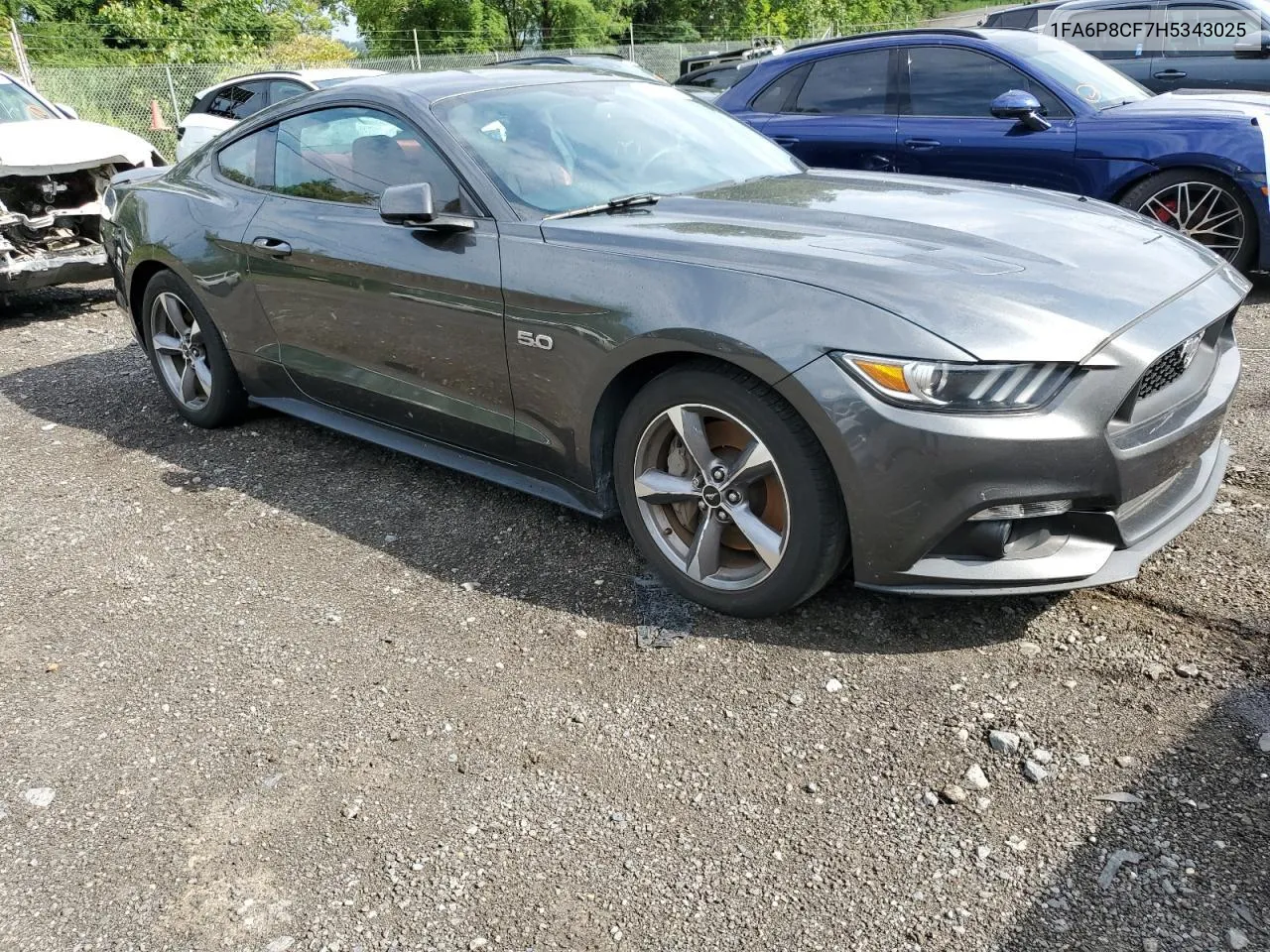 2017 Ford Mustang Gt VIN: 1FA6P8CF7H5343025 Lot: 78399824