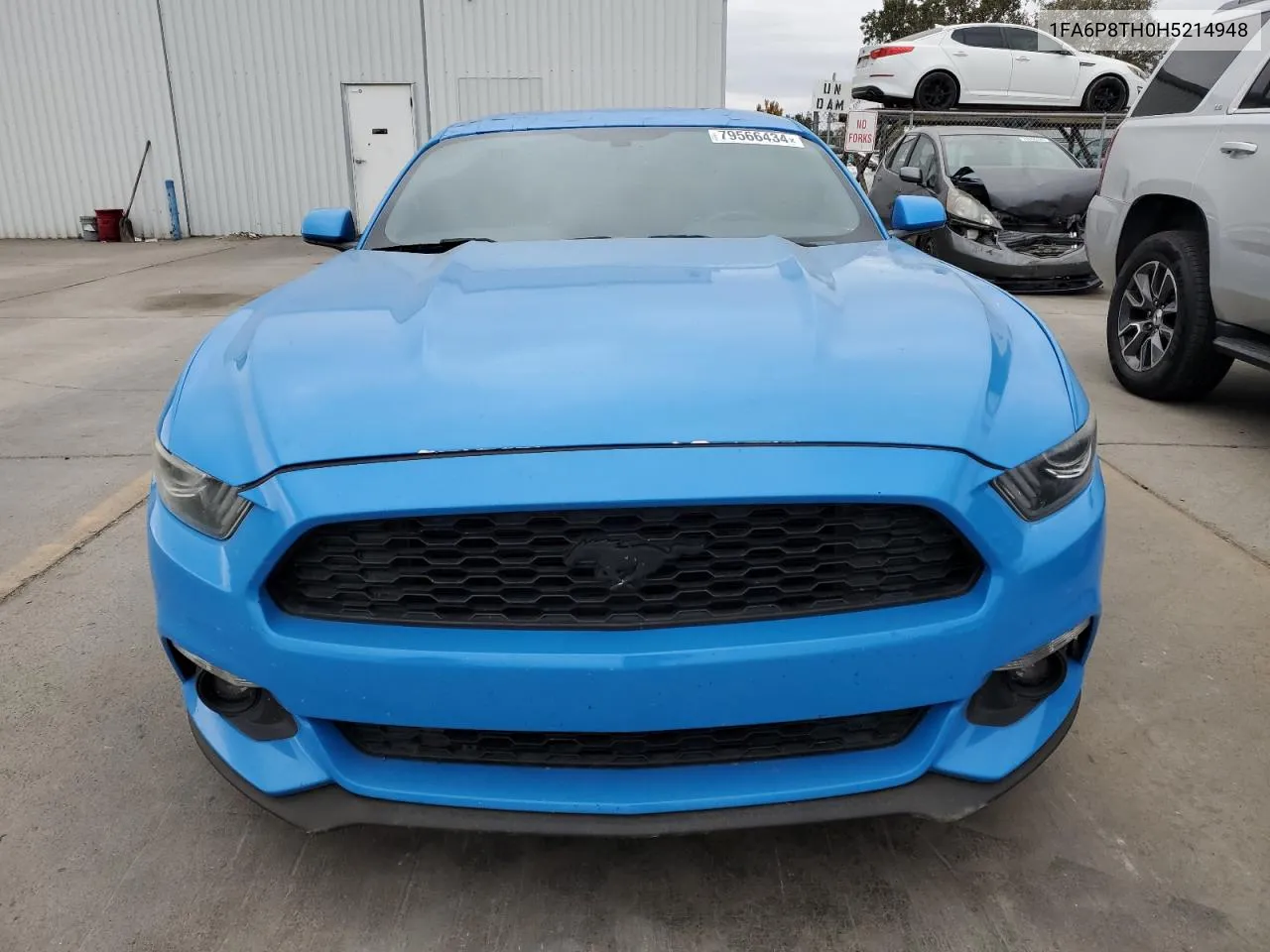 2017 Ford Mustang VIN: 1FA6P8TH0H5214948 Lot: 79566434