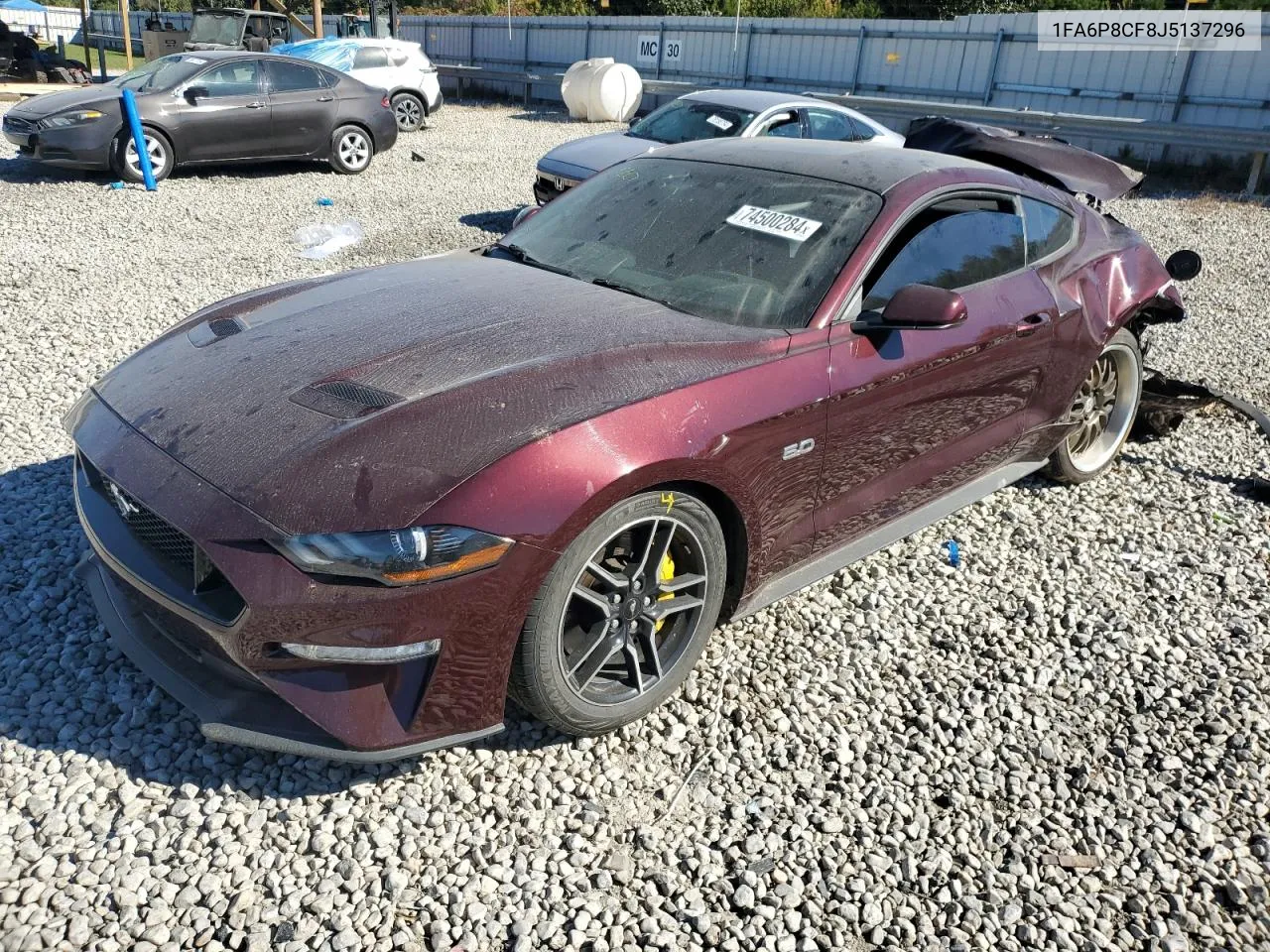 2018 Ford Mustang Gt VIN: 1FA6P8CF8J5137296 Lot: 74500284