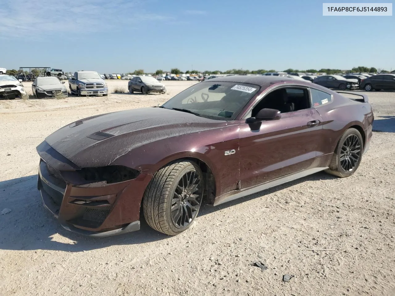 2018 Ford Mustang Gt VIN: 1FA6P8CF6J5144893 Lot: 74525354