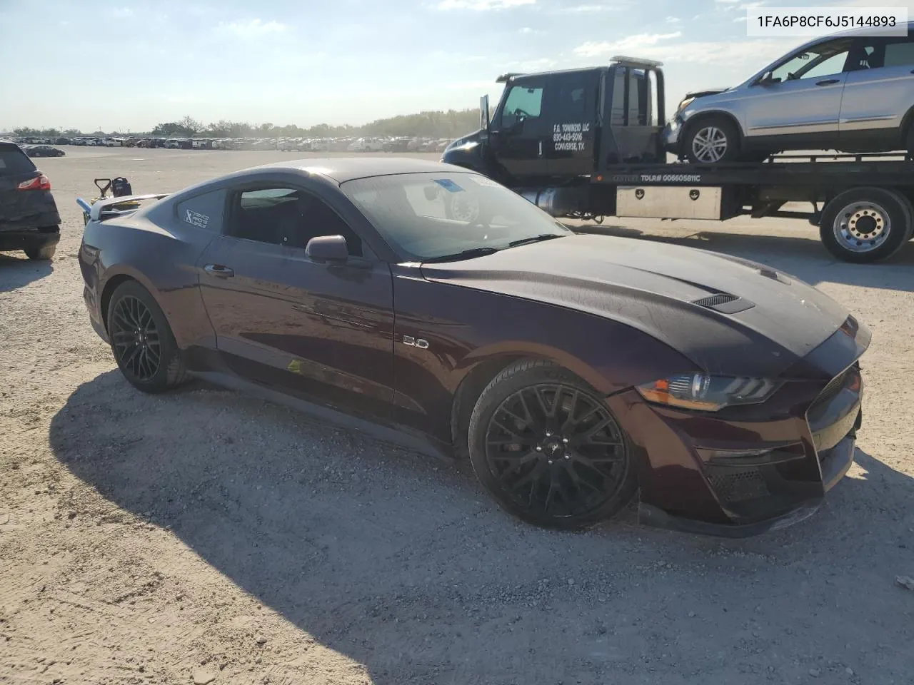 2018 Ford Mustang Gt VIN: 1FA6P8CF6J5144893 Lot: 74525354