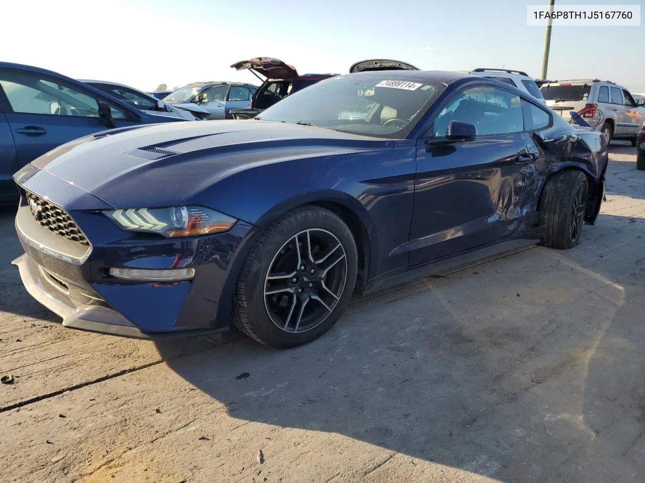 2018 Ford Mustang VIN: 1FA6P8TH1J5167760 Lot: 74899114