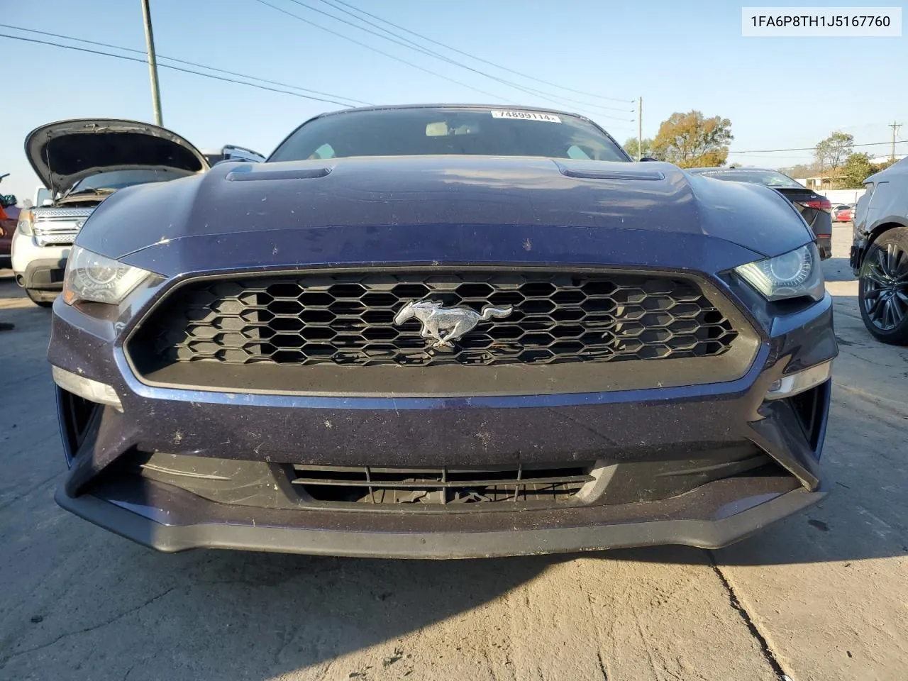 2018 Ford Mustang VIN: 1FA6P8TH1J5167760 Lot: 74899114